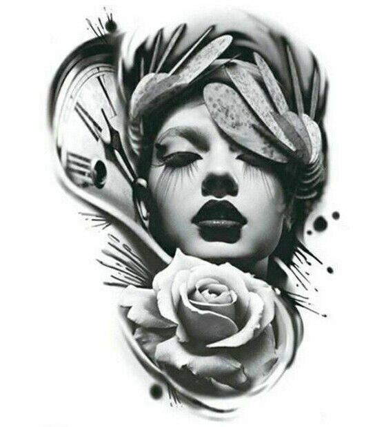 Sexy Rose Womans Temporary Tattoos Waterproof tattoo Mens Fake Sticker Arm Leg
