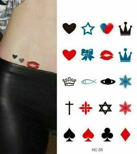 Mini Tattoos Lips Bow Cross Kiss Waterproof Temporary Tattoo Fake Women Men