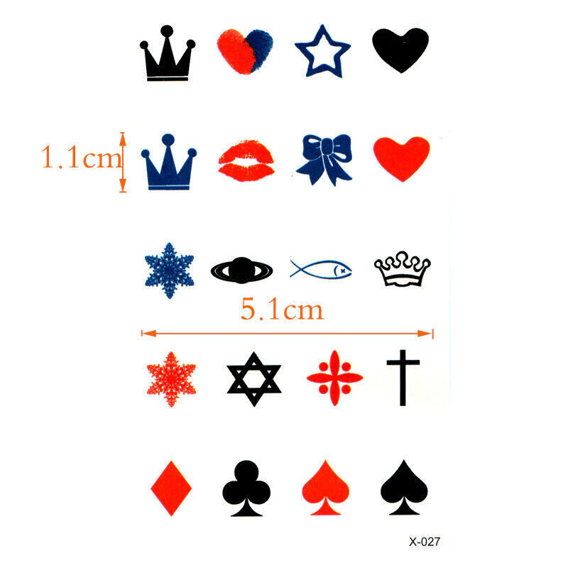 Mini Tattoos Lips Bow Cross Kiss Waterproof Temporary Tattoo Fake Women Men