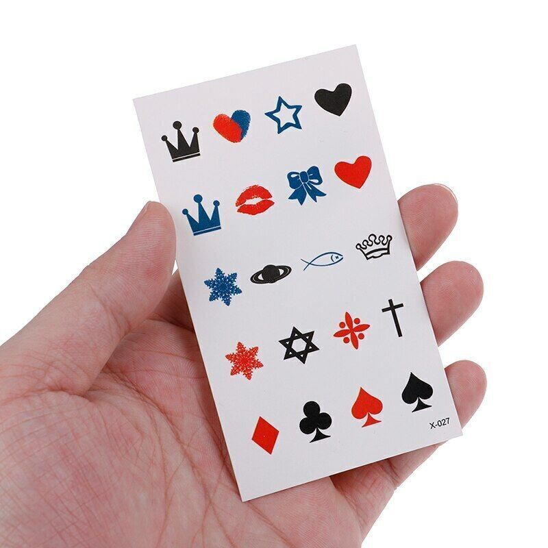 Mini Tattoos Lips Bow Cross Kiss Waterproof Temporary Tattoo Fake Women Men