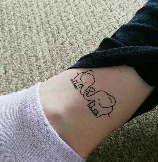 Elephants Heart Temporary Tattoos Women Mens Kids Fake Waterproof Sticker