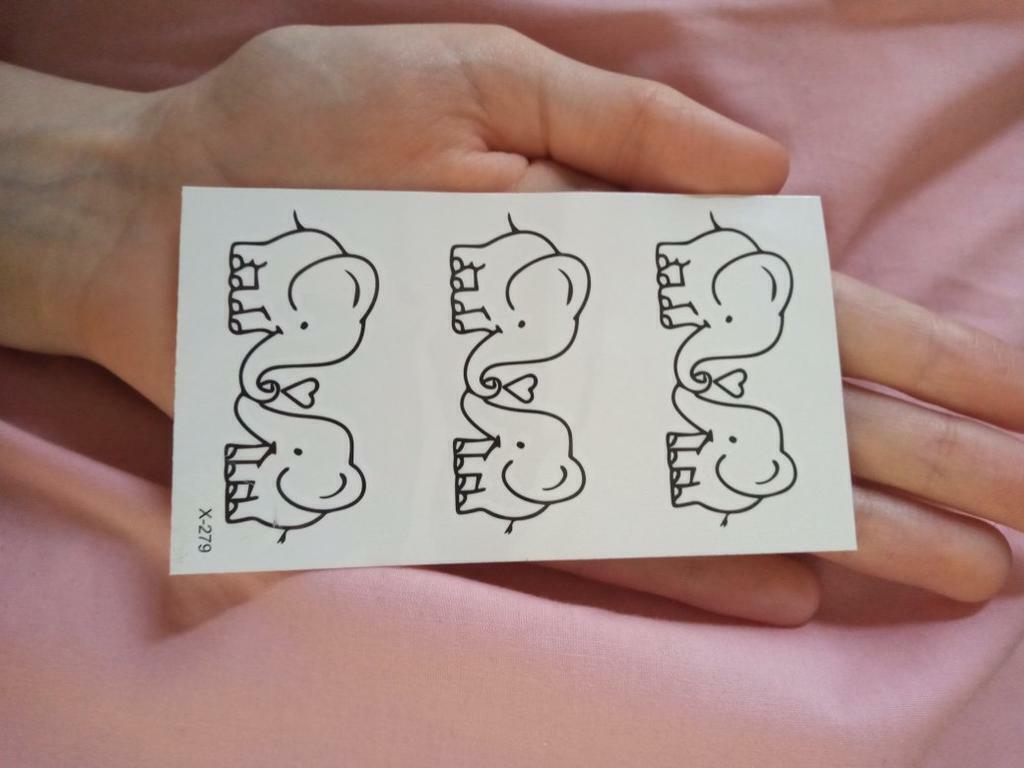 Elephants Heart Temporary Tattoos Women Mens Kids Fake Waterproof Sticker