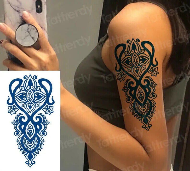 Geometric Art SEMI PERMANENT Temporary Tattoos Natural Long Lasting Womens