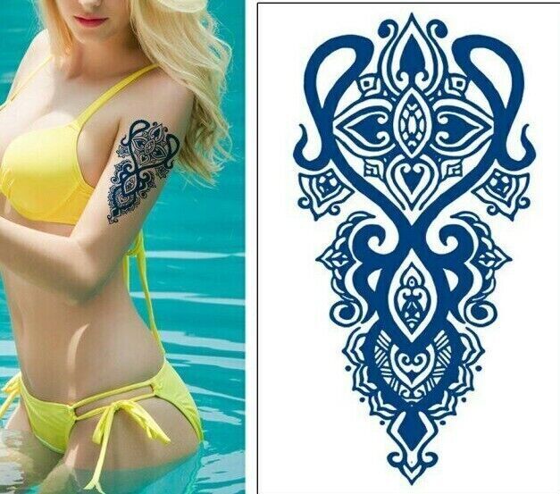 Geometric Art SEMI PERMANENT Temporary Tattoos Natural Long Lasting Womens