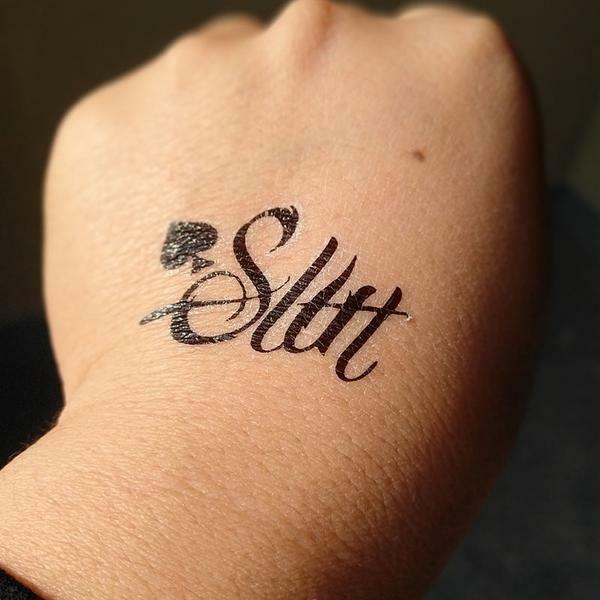 Slut Temporary Tattoo Sticker Fetish Sexy Wife Fake Waterproof Adult Tattoos