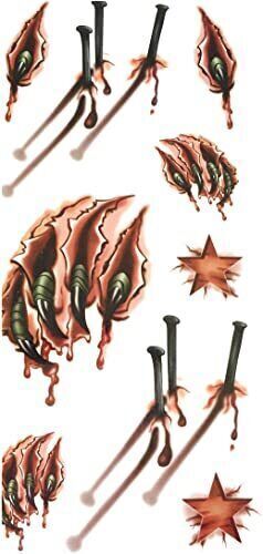 Halloween Tattoo Horror Claw Temporary Tattoos Fake Press Sticker Womens Make up