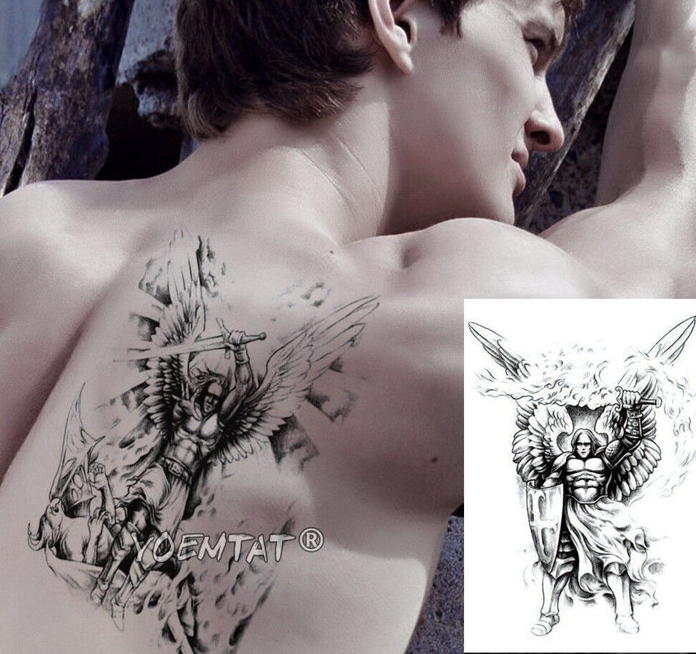 Angel Devil Temporary Tattoo Transfer Womens Mens Heaven Hell Waterproof Tattoo