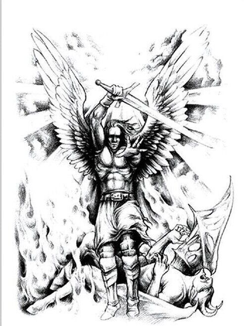 Angel Devil Temporary Tattoo Transfer Womens Mens Heaven Hell Waterproof Tattoo