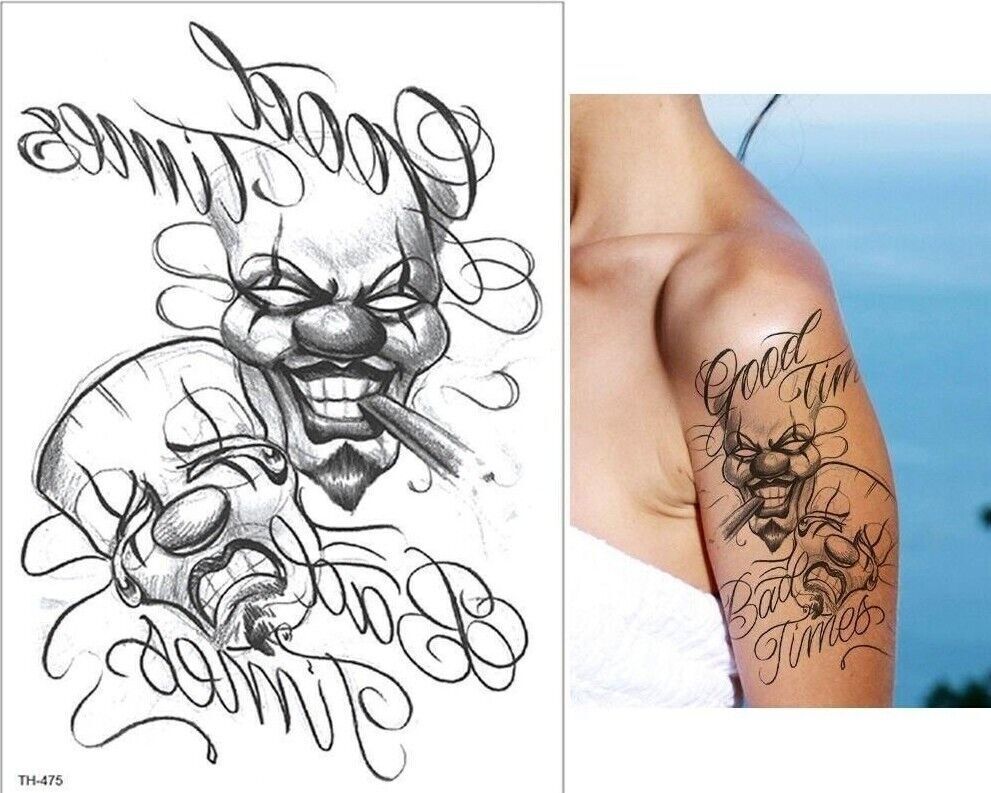 Joker  Good Bad Times Waterproof Temporary Tattoos Tattoo transfer Body Mask