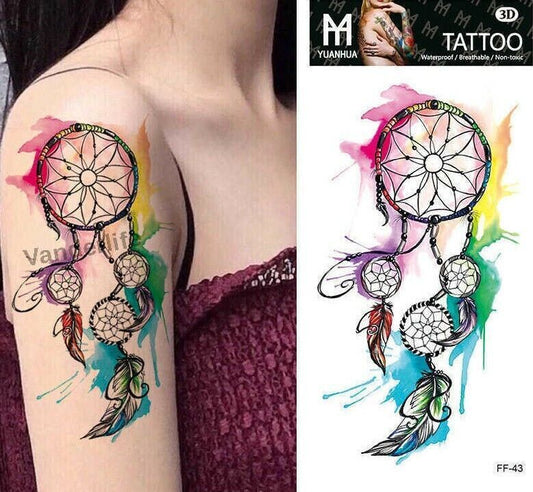 Dream catcher Temporary Tattoo Spiritual Feather DreamCatcher  Womens Tattoos