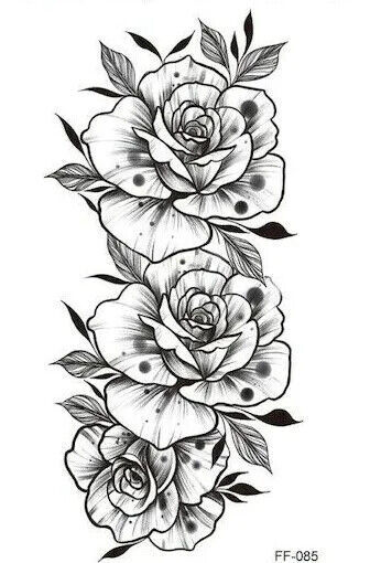 Sexy Roses Flowers Waterproof Temporary Tattoo Women Arm Thigh Leg Chest Sticker