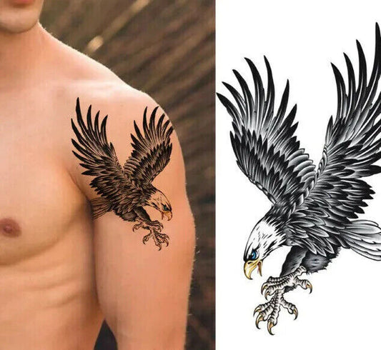 Eagle Bird Temporary Tattoo Sticker Waterproof Womens Mens Tattoo Arm Leg UK