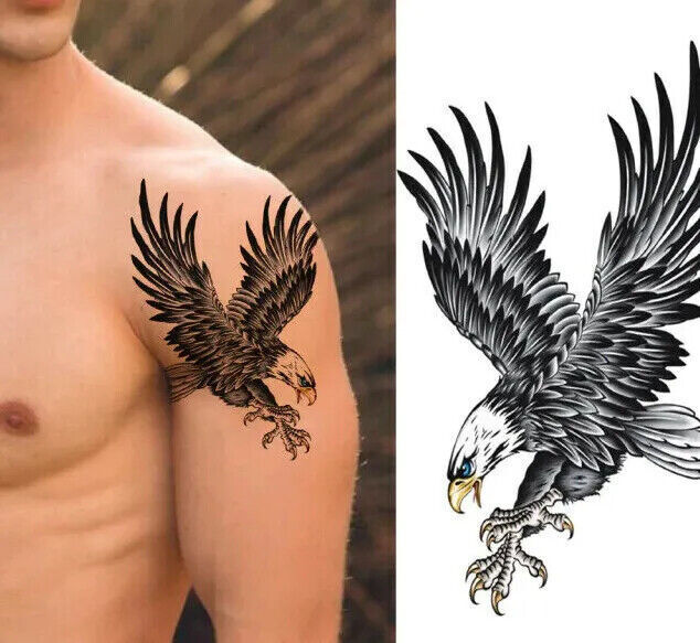 Eagle Temporary Tattoo Waterproof Tattoos Womens Mens Arm Leg Bird American