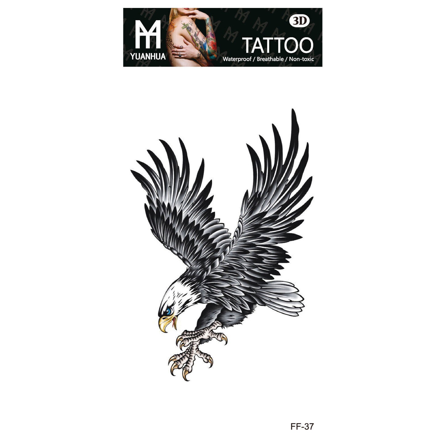 Eagle Temporary Tattoo Waterproof Tattoos Womens Mens Arm Leg Bird American