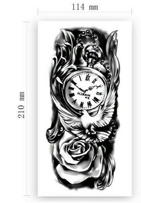Dove Roses Temporary Tattoo Fake Press on Sticker Womens Mens Girls tattoos