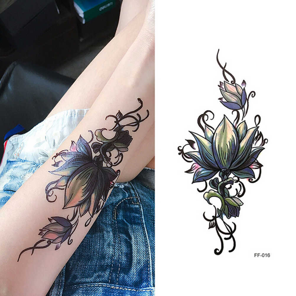 Lotus Flower Temporary Tattoo Womens Waterproof tattoos Girl Arm Leg Hand sexy