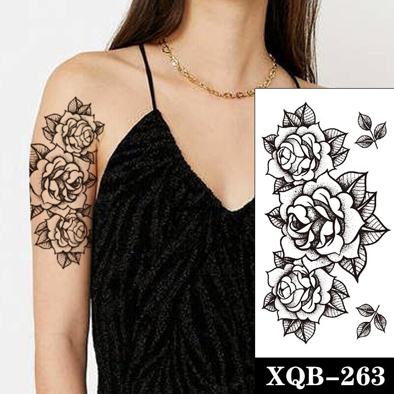 Flowers Chest Temporary Tattoo Tattoos Women Arm Leg Thigh waterproof