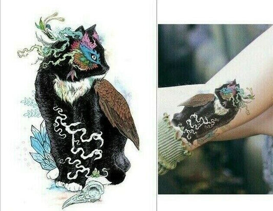 Black Cat Temporary Tattoo Waterproof Tattoos Sleeve Womens Mens Arm Sticker