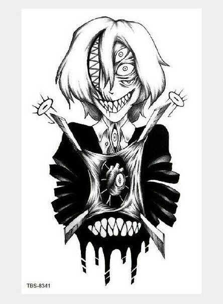 Anime Goth Temporary Tattoo Fake Sticker Womens Mens Arm Leg tattoos Waterproof