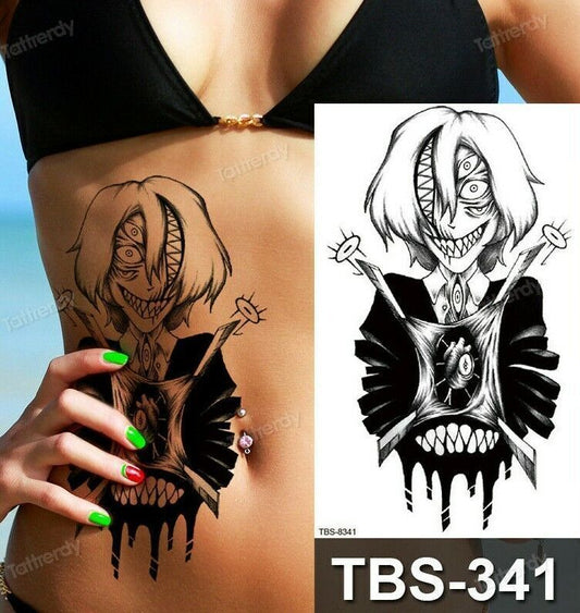 Anime Goth Temporary Tattoo Fake Sticker Womens Mens Arm Leg tattoos Waterproof