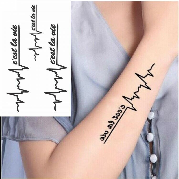 C'est la Vie Temporary Tattoos Arm Womens Mens Fake Tattoo Sticker Waterproof
