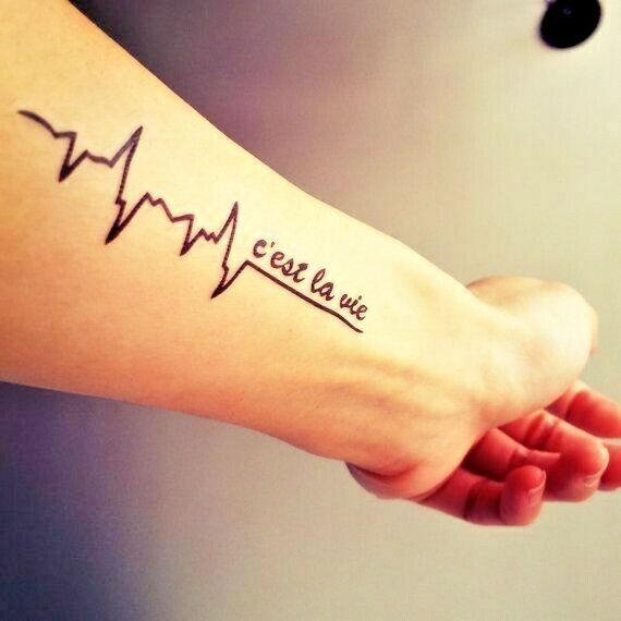 C'est la Vie Temporary Tattoos Arm Womens Mens Fake Tattoo Sticker Waterproof