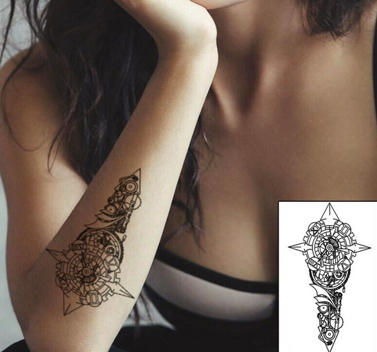 Robot Mechanical Temporary Tattoo Waterproof Womens Arm Tattoos Fake Body Mens