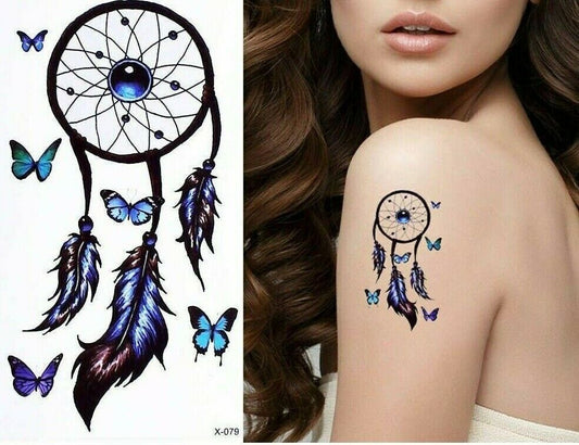 Dream Catcher Feathers Butterflies Small Tattoo Womens Tattoos Girls Sticker