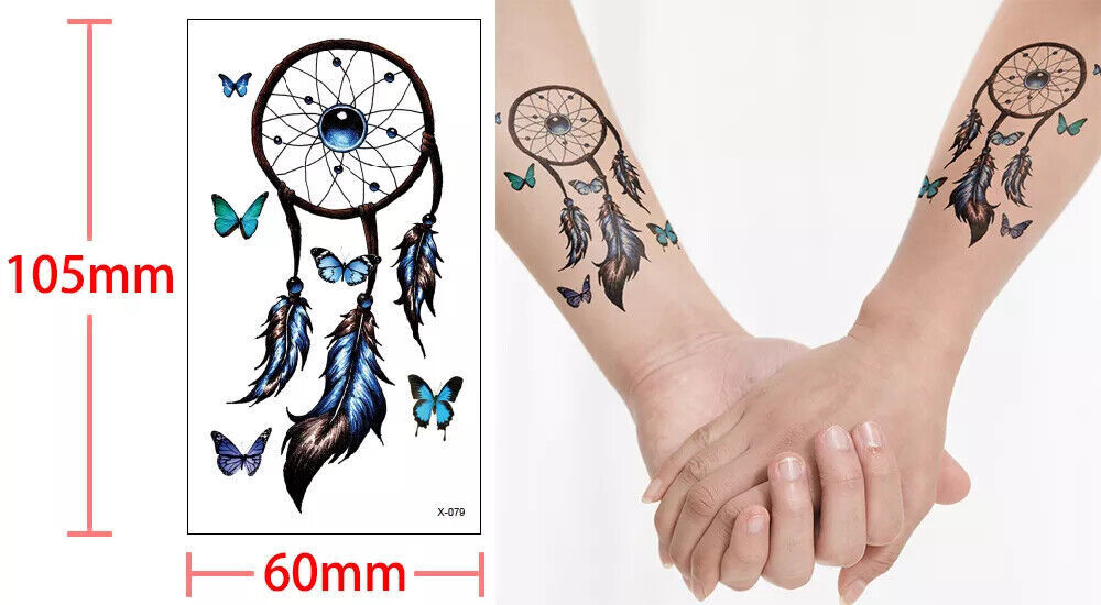 Dream Catcher Feathers Butterflies Small Tattoo Womens Tattoos Girls Sticker