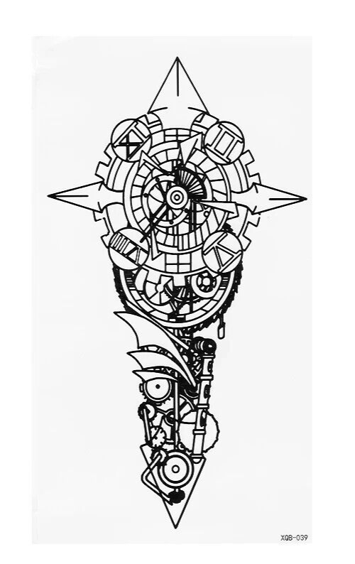 Robot Mechanical Temporary Tattoo Waterproof Womens Arm Tattoos Fake Body Mens