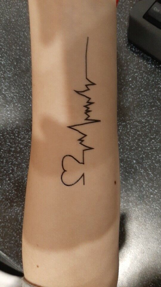 Heart Beat Love Waterproof Temporary Tattoo Women Men Fake Sticker Cest la Vie