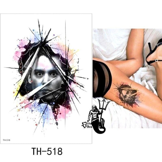 Edward Scissorhands Temporary Tattoo Men Women Arm Leg Waterproof Tattoos