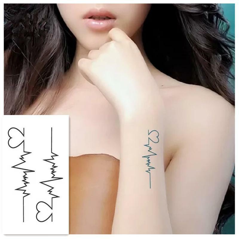 Heart Beat Love Waterproof Temporary Tattoo Women Men Fake Sticker Cest la Vie