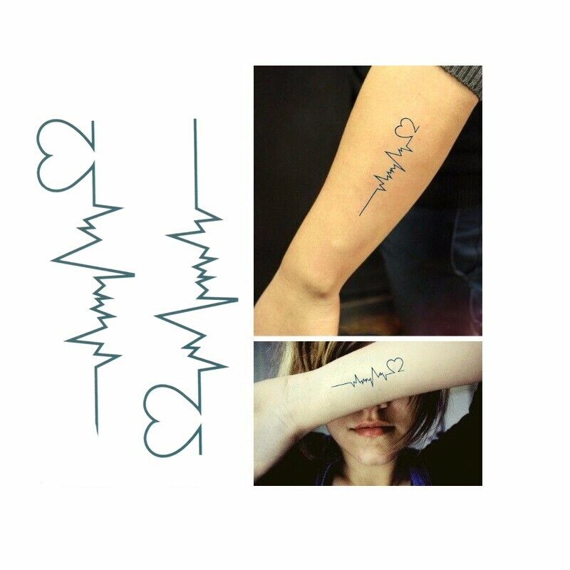 Heart Beat Love Waterproof Temporary Tattoo Women Men Fake Sticker Cest la Vie