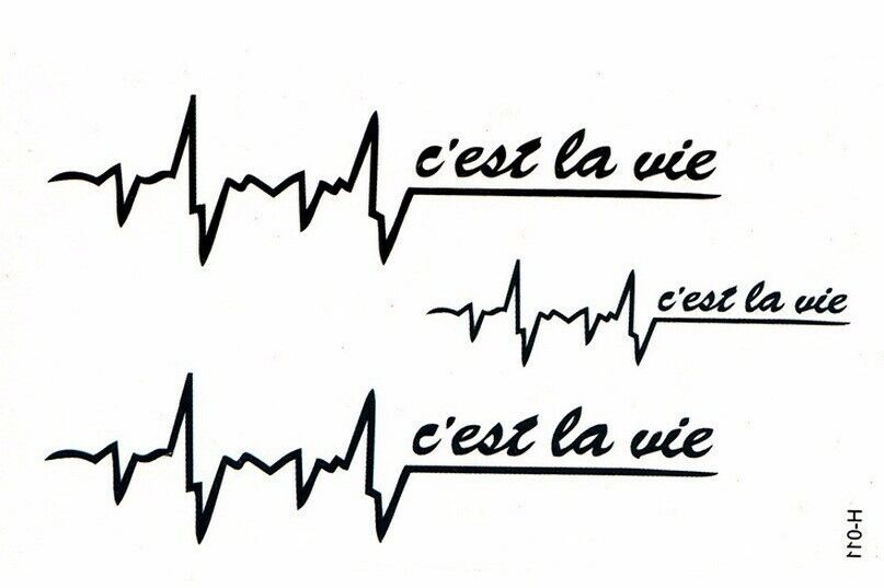 Heart Beat Love Waterproof Temporary Tattoo Women Men Fake Sticker Cest la Vie