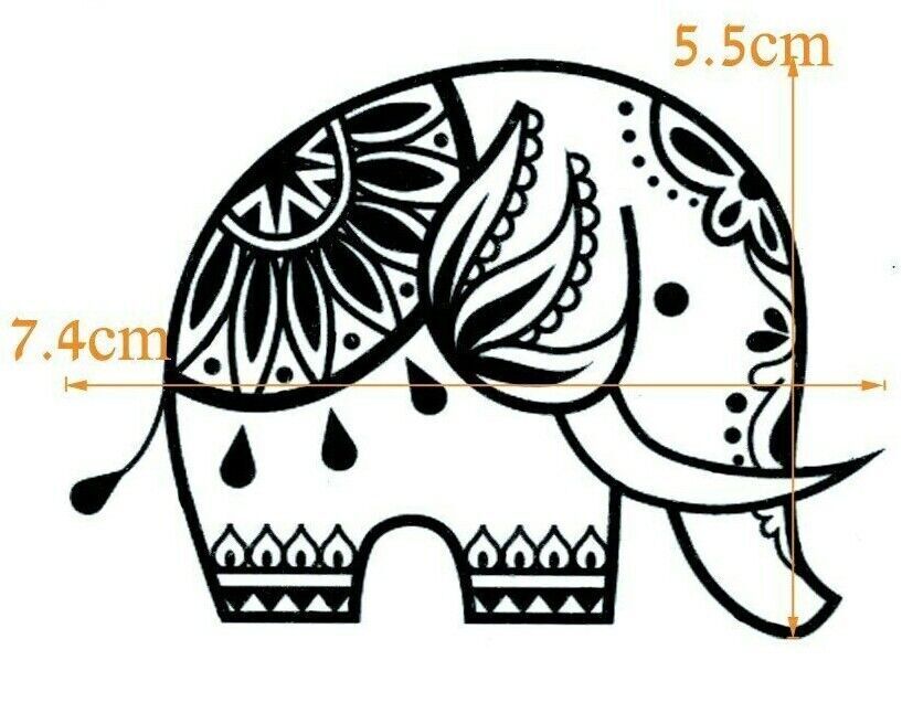 Cute Elephant Festival Temporary Tattoos Womens Tattoo Mens Kids Waterproof