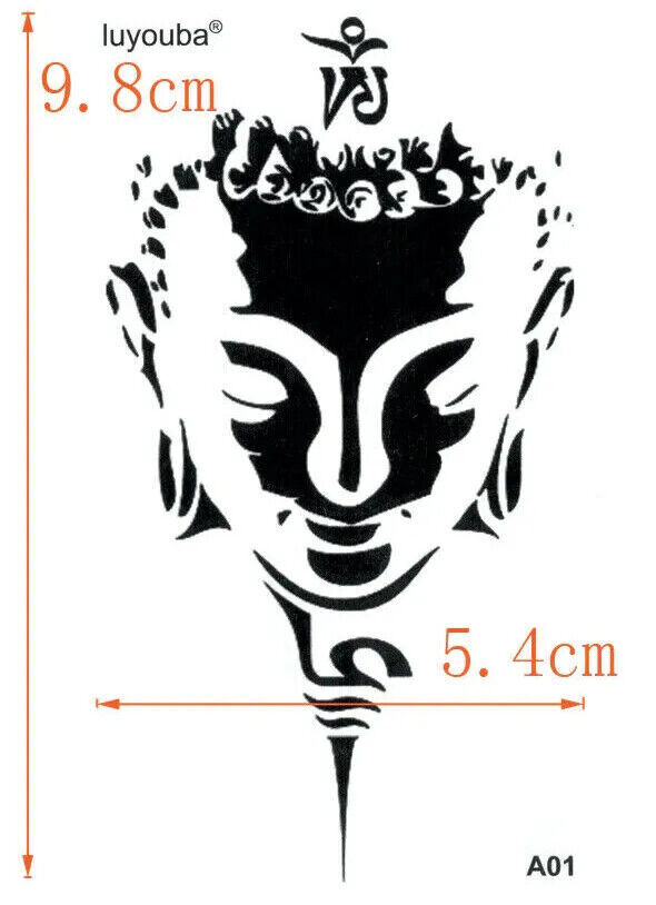 Spiritual Buddha Budda Tattoo Temporary Tattoo Women Mens Kids Fake Press on