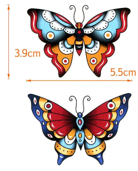 Butterfly Butterflies Temporary Tattoos Waterproof Women Mens Kids Fake Sticker
