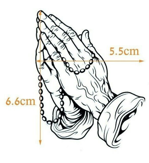 Praying Hands God Love Waterproof Temporary Tattoos Women Mens Kids Fake Sticker