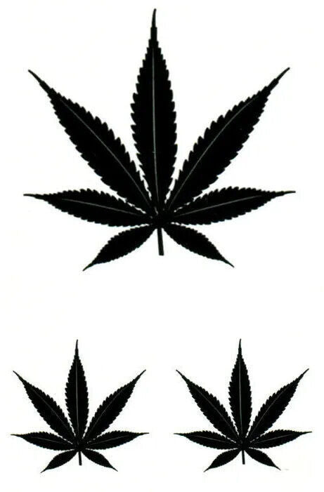 Cannabis Weed Temporary Tattoo Women Men Fake Sticker Dope Funny Tattoos Body Art
