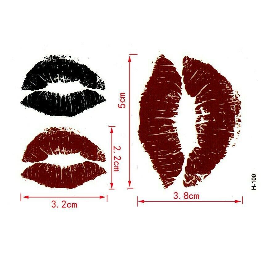 Kiss Lips Tattoos Girls Mens Waterproof Temporary Tattoo Sticker Fake Lipstick