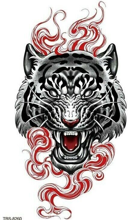 Fire Tiger Temporary Tattoo Waterproof Tattoos Fake Sticker Women Mens Arm Leg