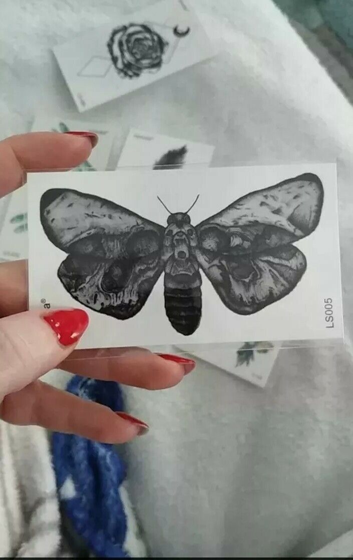 Skull Moth Death Waterproof Temporary Tattoo Fake Sticker Women Girls