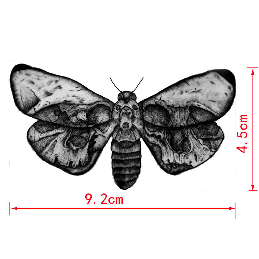 Skull Moth Death Waterproof Temporary Tattoo Fake Sticker Women Girls