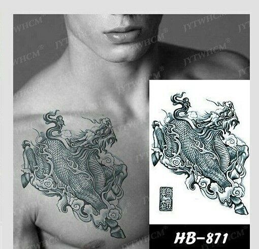 Kylin Dragon Temporary Tattoo Womens Mens Tattoos Waterproof arm leg