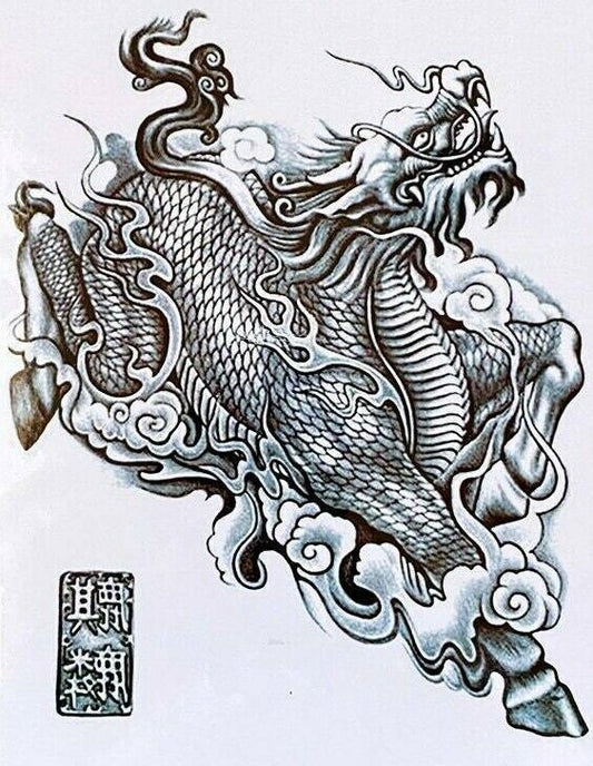 Kylin Dragon Temporary Tattoo Womens Mens Tattoos Waterproof arm leg