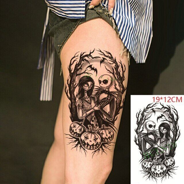 Jack Skellington Nightmare Before Christmas Temporary Waterproof Tattoo Womens