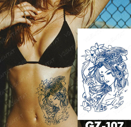 Flower Girl Devil SEMI PERMANENT Temporary Tattoo Natural Long Lasting Womens