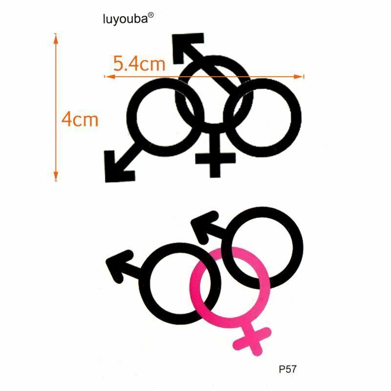 Threesome Swingers MMF Adult Sex Game Waterproof Tattoos Women Mens Fake Sticke