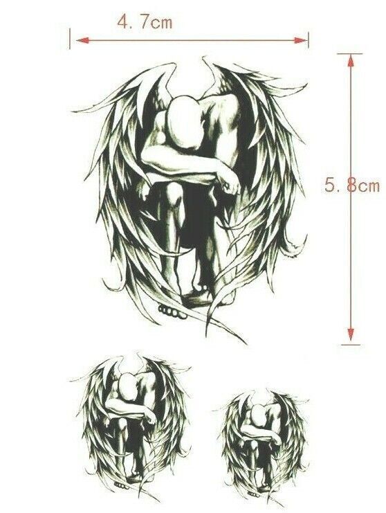 Fallen Angel Devil Waterproof Temporary Tattoo Fake Stickers Women Men Arm UK